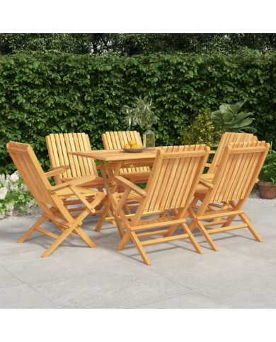 Ensemble à manger de jardin 7 pcs Bois de teck solide | Mobilier & Déco
