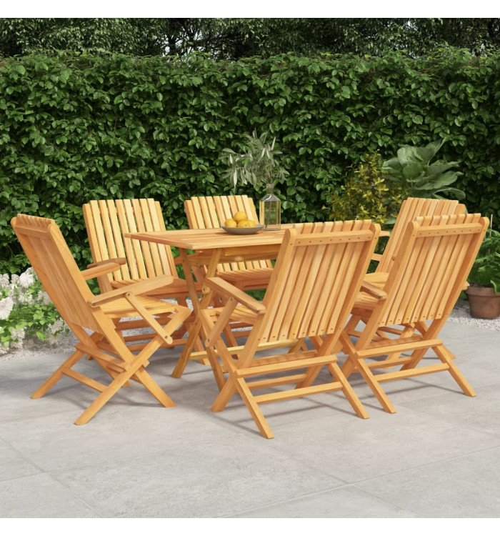 Ensemble à manger de jardin 7 pcs Bois de teck solide | Mobilier & Déco