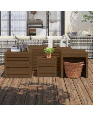 Ensemble de boîtes de jardin 4 pcs marron miel bois pin massif | Mobilier & Déco