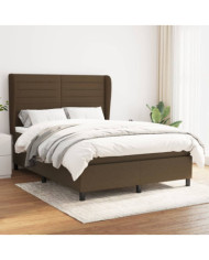 Sommier à lattes de lit avec matelas Marron foncé 140x190 cm | Mobilier & Déco