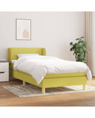 Sommier à lattes de lit avec matelas Vert 100x200 cm Tissu | Mobilier & Déco