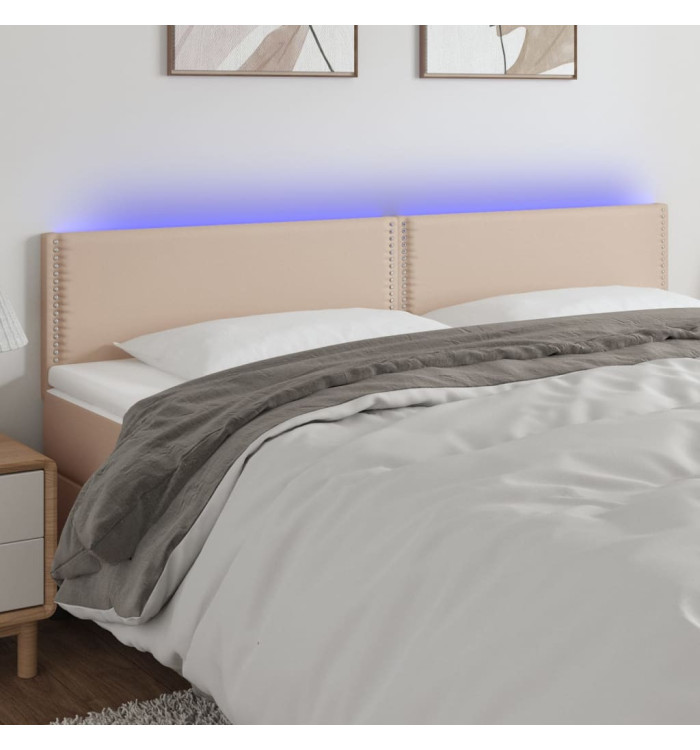 Tête de lit à LED Cappuccino 160x5x78/88 cm Similicuir | Mobilier & Déco