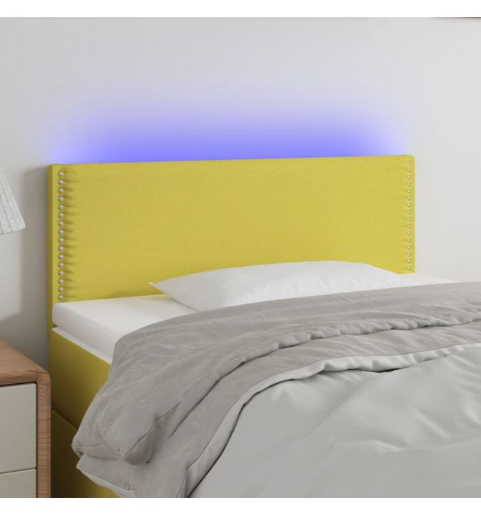 Tête de lit à LED Vert 100x5x78/88 cm Tissu | Mobilier & Déco