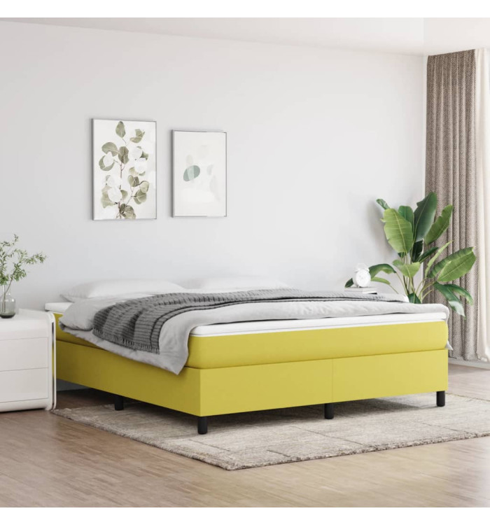Cadre de lit sans matelas vert 180x200 cm tissu | Mobilier & Déco