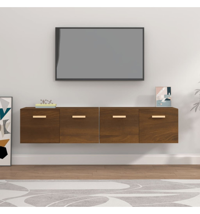 Armoires murales 2pcs Chêne brun 80x35x36,5cm Bois d'ingénierie | Mobilier & Déco