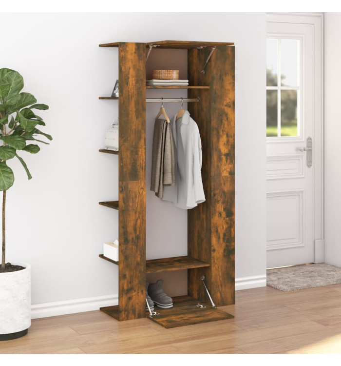 Armoires de couloir 2 pcs chêne fumé bois d'ingénierie | Mobilier & Déco