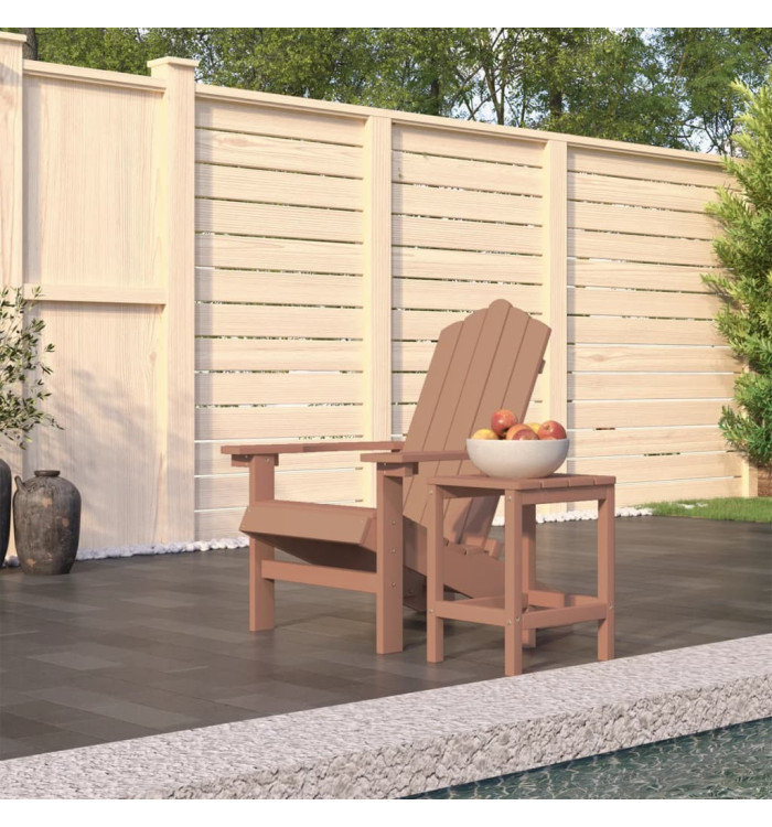 Chaise de jardin Adirondack avec table PEHD Marron | Mobilier & Déco
