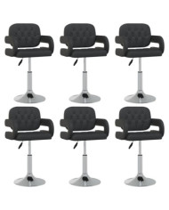 Chaises pivotantes à manger lot de 6 noir similicuir | Mobilier & Déco