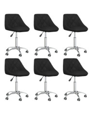 Chaises pivotantes à manger lot de 6 noir similicuir | Mobilier & Déco