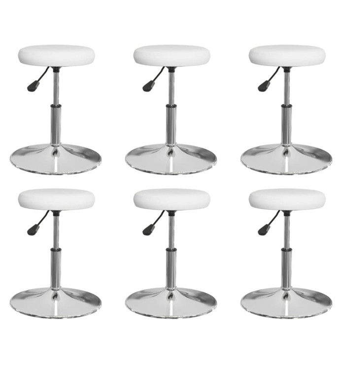 Chaises à manger lot de 6 blanc similicuir | Mobilier & Déco