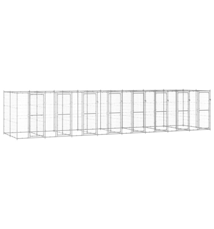 Chenil extérieur Acier galvanisé 19,36 m² | Mobilier & Déco