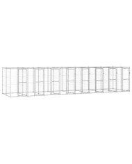 Chenil extérieur Acier galvanisé 19,36 m² | Mobilier & Déco