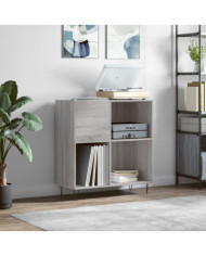 Armoire à disques sonoma gris 84,5x38x89 cm bois d'ingénierie | Mobilier & Déco