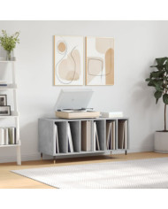 Armoire à disques gris béton 100x38x48 cm bois d'ingénierie | Mobilier & Déco