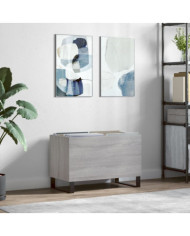 Armoire à disques sonoma gris 74,5x38x48 cm bois d'ingénierie | Mobilier & Déco