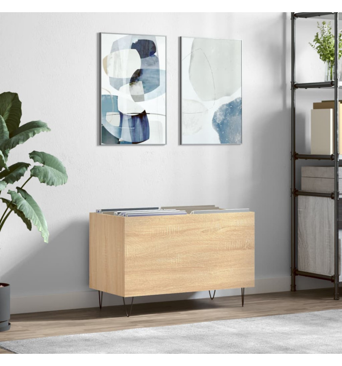 Armoire à disques chêne sonoma 74,5x38x48 cm bois d'ingénierie | Mobilier & Déco