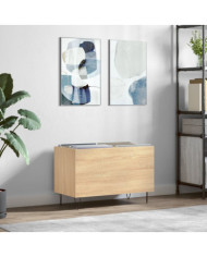 Armoire à disques chêne sonoma 74,5x38x48 cm bois d'ingénierie | Mobilier & Déco