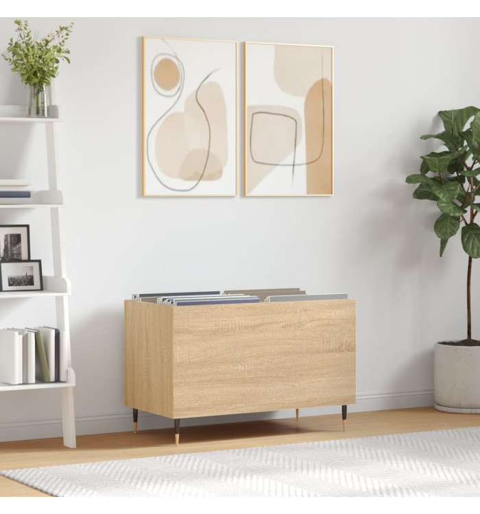 Armoire à disques chêne sonoma 74,5x38x48 cm bois d'ingénierie | Mobilier & Déco
