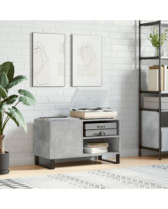 Armoire à disques gris béton 85x38x48 cm bois d'ingénierie | Mobilier & Déco