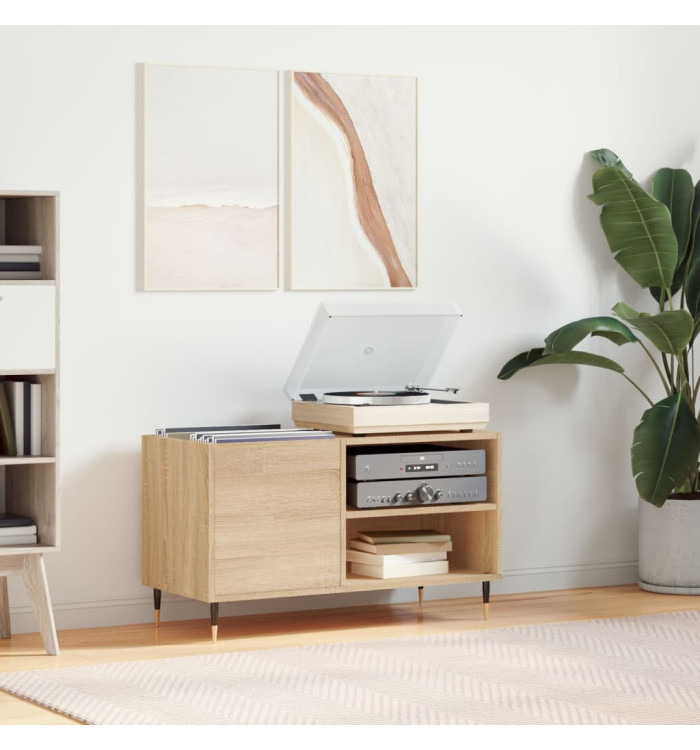 Armoire à disques chêne sonoma 85x38x48 cm bois d'ingénierie | Mobilier & Déco