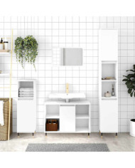 Armoire de salle de bain blanc 80x33x60 cm bois d'ingénierie | Mobilier & Déco