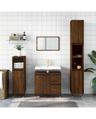 Armoire de bain chêne marron 65x33x60 cm bois d'ingénierie | Mobilier & Déco