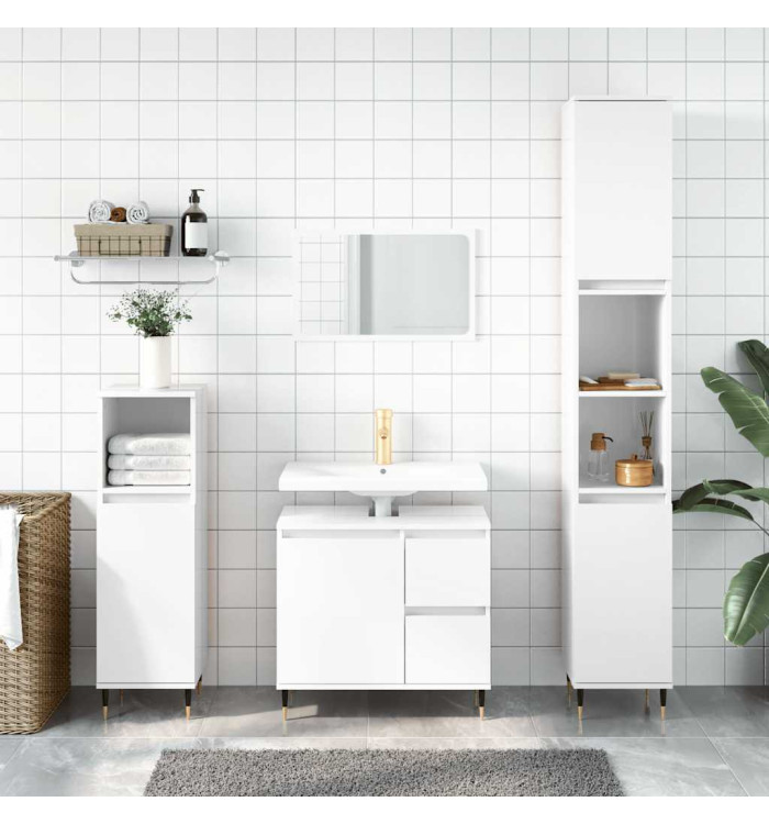 Armoire de salle de bain blanc brillant 65x33x60 cm | Mobilier & Déco