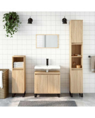 Armoire de bain chêne sonoma 58x33x60 cm bois d'ingénierie | Mobilier & Déco