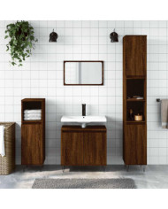 Armoire de bain chêne marron 58x33x60 cm bois d'ingénierie | Mobilier & Déco