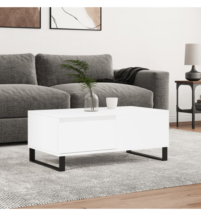 Table basse Blanc 90x50x36,5 cm Bois d'ingénierie | Mobilier & Déco