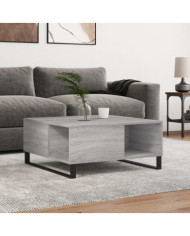 Table basse sonoma gris 80x80x36,5 cm bois d'ingénierie | Mobilier & Déco