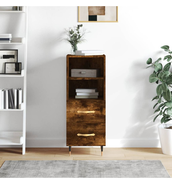 Buffet Chêne fumé 34,5x34x90 cm Bois d'ingénierie | Mobilier & Déco