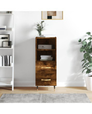 Buffet Chêne fumé 34,5x34x90 cm Bois d'ingénierie | Mobilier & Déco
