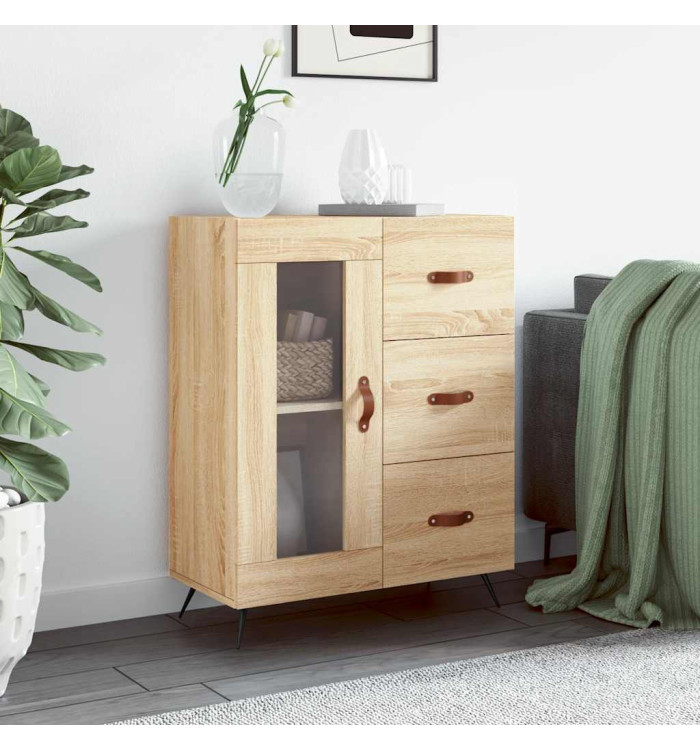 Buffet chêne sonoma 69,5x34x90 cm bois d'ingénierie | Mobilier & Déco