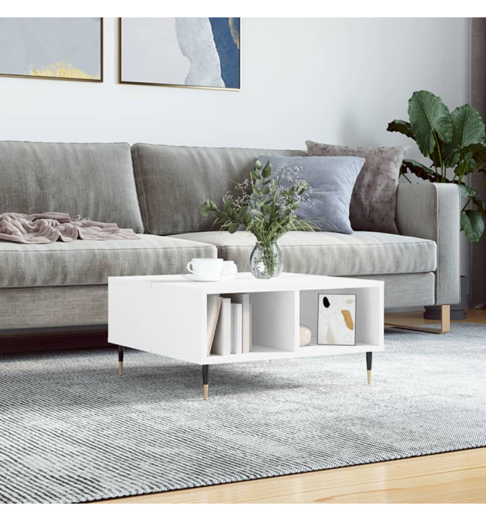 Table basse blanc 60x60x30 cm bois d'ingénierie | Mobilier & Déco