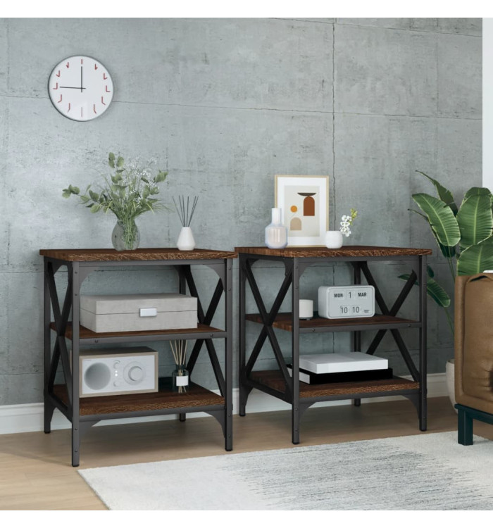 Tables d'appoint 2 pcs Chêne marron 40x42x50 cm Bois ingénierie | Mobilier & Déco