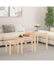 Tables gigognes 3 pcs Bois de pin massif | Mobilier & Déco