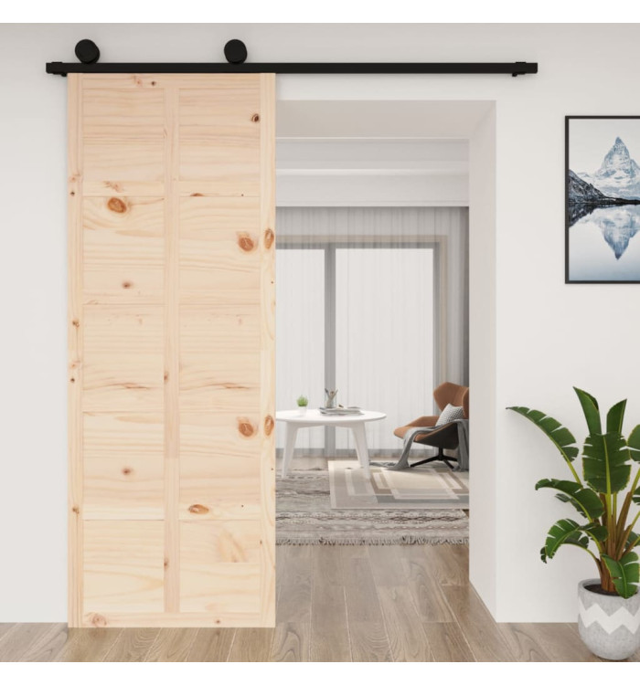 Porte de grange 80x1,8x214 cm Bois massif de pin | Mobilier & Déco