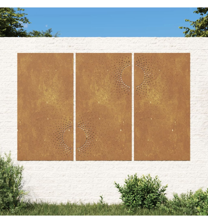Décorations murales jardin 3 pcs 105x55 cm design du soleil | Mobilier & Déco