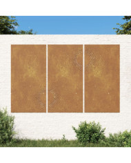 Décorations murales jardin 3 pcs 105x55 cm design du soleil | Mobilier & Déco