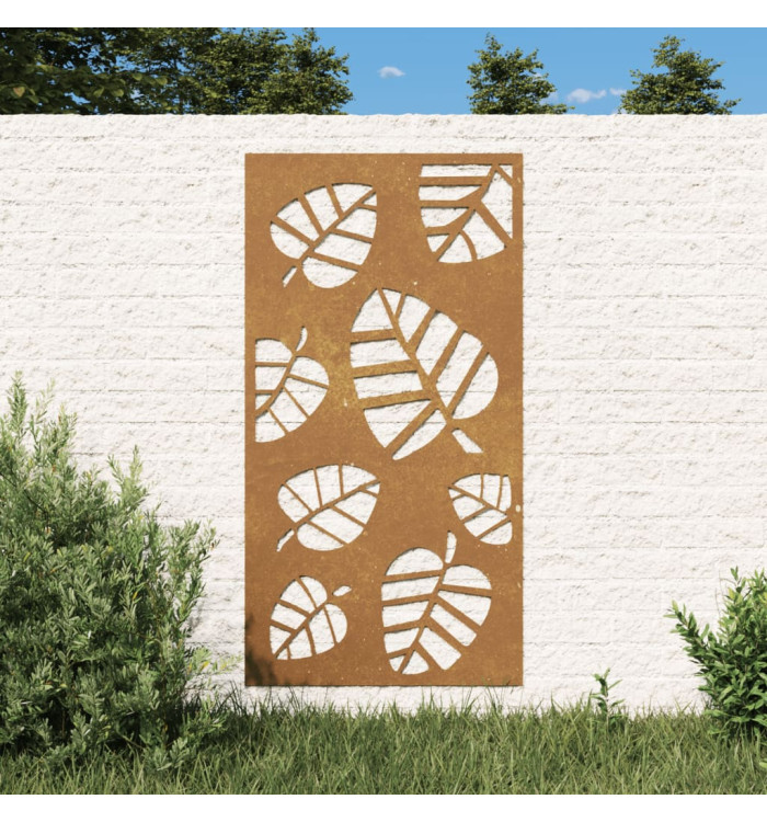 Décoration murale jardin 105x55 cm acier corten design feuille | Mobilier & Déco