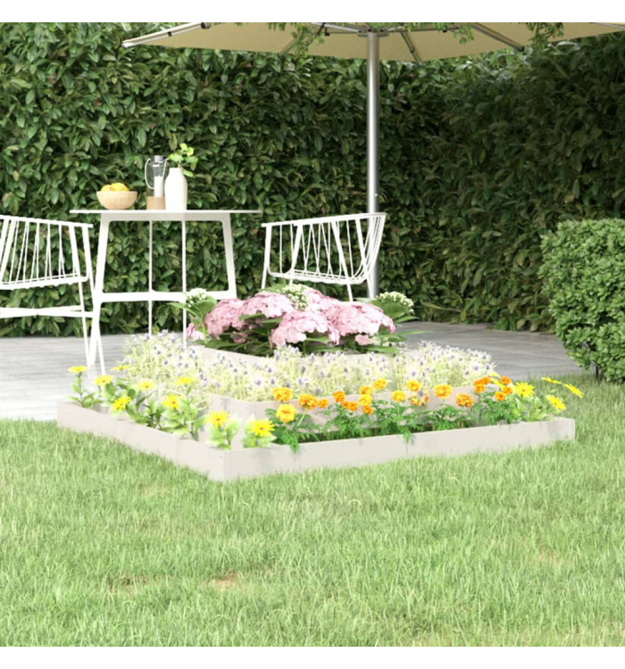 Jardinière Blanc 110x110x27 cm Bois massif de pin | Mobilier & Déco