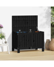 Boîte de rangement de jardin Noir 76x42,5x54 cm Bois massif pin | Mobilier & Déco