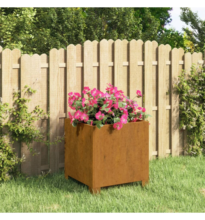 Jardinière avec pieds Rouillé 32x30x33 cm Acier corten | Mobilier & Déco