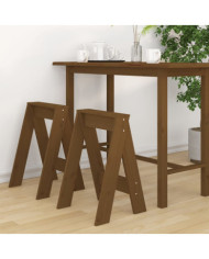 Tabourets lot de 2 marron miel 40x40x60 cm bois massif de pin | Mobilier & Déco