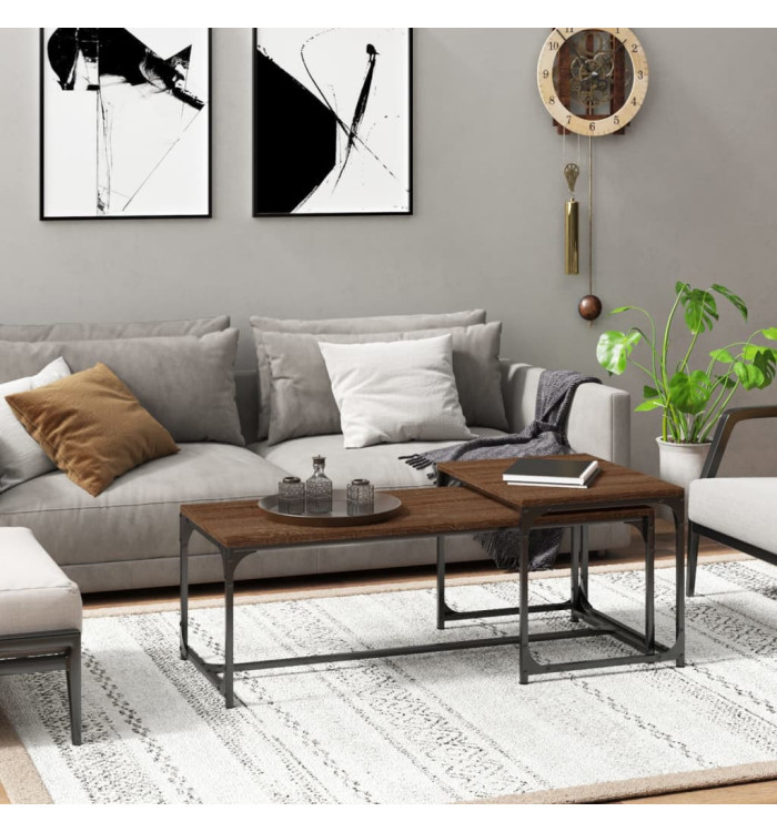 Tables basses 2 pcs Chêne marron Bois d'ingénierie | Mobilier & Déco