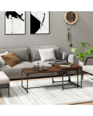 Tables basses 2 pcs Chêne marron Bois d'ingénierie | Mobilier & Déco