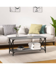 Table basse Sonoma gris 100x45x45 cm Bois d'ingénierie et fer | Mobilier & Déco