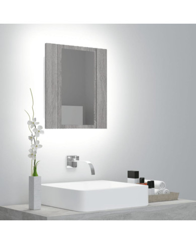 Armoire à miroir LED de salle de bain sonoma gris 40x12x45 cm | Mobilier & Déco