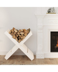 Porte-bûches Blanc 47x39,5x48 cm Bois massif de pin | Mobilier & Déco